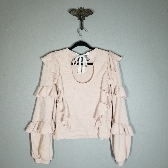 Saylor | Avian Sweater Ribbed Cascade Ruffle - Picture 8 of 10